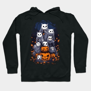 Halloween Cats Ghosts Family for Spooky Season. Hoodie